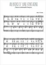 Téléchargez l'arrangement de la partition de Au bord d'une fontaine en PDF pour deux voix égales et piano
