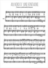 Téléchargez l'arrangement de la partition de au-bord-d-une-fontaine en PDF pour Chant et piano
