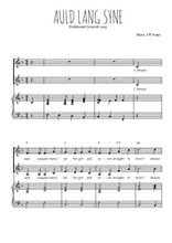 Téléchargez la partition de Auld Lang Syne en PDF pour 2 voix égales et piano