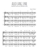 Téléchargez l'arrangement de la partition de Auld Lang Syne en PDF à quatre voix SATB