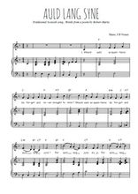 Téléchargez l'arrangement de la partition de Traditionnel-Auld-Lang-Syne en PDF pour Chant et piano