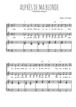 Téléchargez l'arrangement de la partition de Auprès de ma blonde en PDF pour deux voix égales et piano