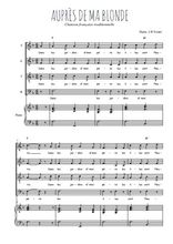 Téléchargez l'arrangement de la partition de Auprès de ma blonde en PDF pour 4 voix mixtes et piano