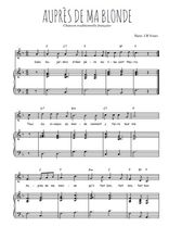 Téléchargez l'arrangement de la partition de traditionnel-aupres-de-ma-blonde en PDF pour Chant et piano