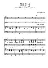 Téléchargez l'arrangement de la partition de Aura Lee en PDF pour trois voix mixtes et piano