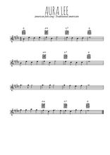 Téléchargez l'arrangement de la partition pour sax en Mib de la musique Aura Lee en PDF