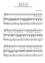 Téléchargez l'arrangement de la partition de usa-aura-lee en PDF pour Chant et piano