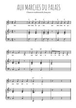 Téléchargez l'arrangement de la partition de Traditionnel-Aux-marches-du-palais en PDF pour Chant et piano