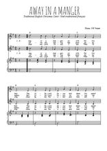 Téléchargez l'arrangement de la partition de Away in a manger en PDF pour deux voix égales et piano