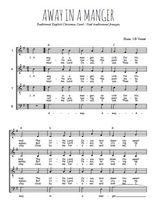 Téléchargez l'arrangement de la partition de Away in a manger en PDF à quatre voix SATB