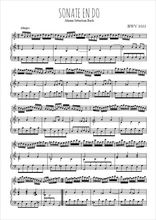Téléchargez l'arrangement de la partition de bach-sonate-en-do-bwv1033 en PDF pour Mélodie et piano
