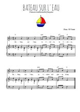 Téléchargez l'arrangement de la partition de Traditionnel-Bateau-sur-l-eau en PDF pour Chant et piano