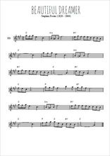 Téléchargez l'arrangement de la partition pour sax en Mib de la musique Beautiful Dreamer en PDF