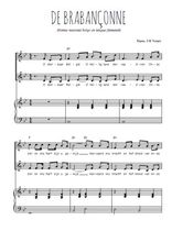 Téléchargez l'arrangement de la partition de De brabançonne en PDF pour deux voix égales et piano