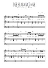 Téléchargez l'arrangement de la partition de Traditionnel-Die-brabanconne en PDF pour Chant et piano