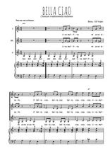 Téléchargez l'arrangement de la partition de Bella ciao en PDF pour trois voix de femmes et piano