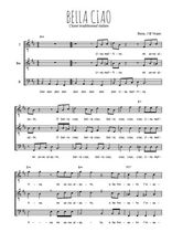 Téléchargez l'arrangement de la partition de italie-bella-ciao en PDF pour trois voix d'hommes