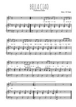 Téléchargez la partition de Bella ciao en PDF pour Chant et piano