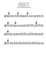 Téléchargez l'arrangement de la partition pour sax en Mib de la musique Biquette en PDF