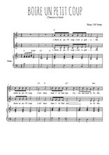 Téléchargez l'arrangement de la partition de Boire un petit coup en PDF pour deux voix égales et piano