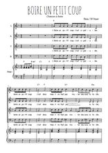 Téléchargez l'arrangement de la partition de Boire un petit coup en PDF pour 4 voix mixtes et piano