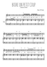 Téléchargez la partition de Boire un petit coup en PDF pour Chant et piano