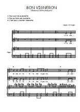 Téléchargez l'arrangement de la partition de Bon vigneron en PDF pour deux voix égales et piano