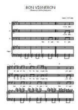Téléchargez l'arrangement de la partition de Bon vigneron en PDF pour trois voix mixtes et piano