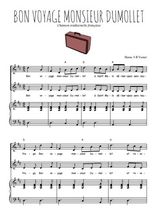 Téléchargez l'arrangement de la partition de Bon voyage Monsieur Dumollet en PDF pour deux voix égales et piano