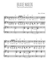 Téléchargez l'arrangement de la partition de Brave marin en PDF pour deux voix égales et piano