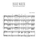 Téléchargez l'arrangement de la partition de Brave marin en PDF pour 4 voix mixtes et piano
