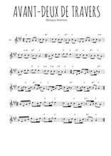 Téléchargez l'arrangement de la partition pour sax en Mib de la musique Avant-deux de travers en PDF