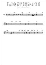 Téléchargez l'arrangement de la partition en Sib de la musique J'ai dix sous dans ma poche en PDF