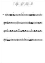 Téléchargez l'arrangement de la partition pour sax en Mib de la musique Les filles de forges en PDF