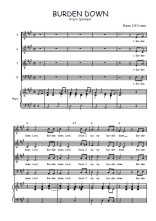 Téléchargez l'arrangement de la partition de Burden down en PDF pour 4 voix mixtes et piano