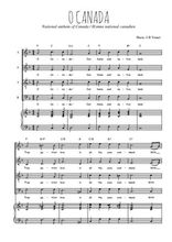 Téléchargez l'arrangement de la partition de Hymne national canadien - O Canada en PDF pour 4 voix mixtes et piano