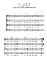 Téléchargez l'arrangement de la partition de Hymne national canadien - O Canada en PDF à quatre voix SATB