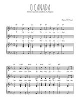 Téléchargez la partition de O Canada, en français en PDF pour 2 voix égales et piano