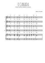 Téléchargez l'arrangement de la partition de Hymne national canadien en français en PDF pour 4 voix mixtes et piano