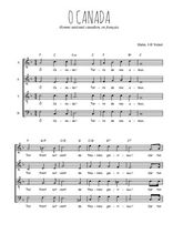 Téléchargez l'arrangement de la partition de Hymne national canadien en français en PDF à quatre voix SATB