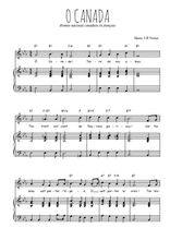 Téléchargez la partition de O Canada, en français en PDF pour Chant et piano