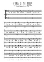 Téléchargez l'arrangement de la partition de Mykola-Dmytrovych-Leontovych-Carol-of-the-bells en PDF à trois voix