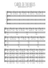 Téléchargez l'arrangement de la partition de Carol of the bells en PDF à quatre voix SATB