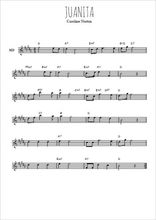 Téléchargez l'arrangement de la partition pour sax en Mib de la musique Juanita en PDF