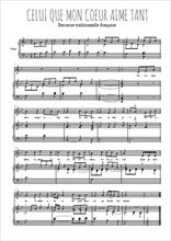 Téléchargez l'arrangement de la partition de celui-que-mon-coeur-aime-tant en PDF pour Chant et piano