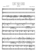 Téléchargez la partition de Cert'nly Lord en PDF pour 2 voix égales et piano