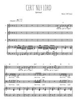 Téléchargez la partition de Cert'nly Lord en PDF pour 3 voix SAB et piano