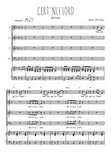 Téléchargez la partition de Cert'nly Lord en PDF pour 4 voix SATB et piano