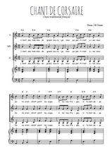 Téléchargez la partition de Chant de corsaires en PDF pour 3 voix SSA et piano