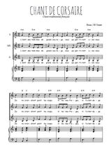 Téléchargez l'arrangement de la partition de Chant de corsaires en PDF pour trois voix de femmes et piano